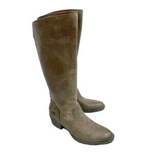 Born Boots Size 7 NWT Bitsy Distressed Leather Tall Riding Boot Rubber Sole